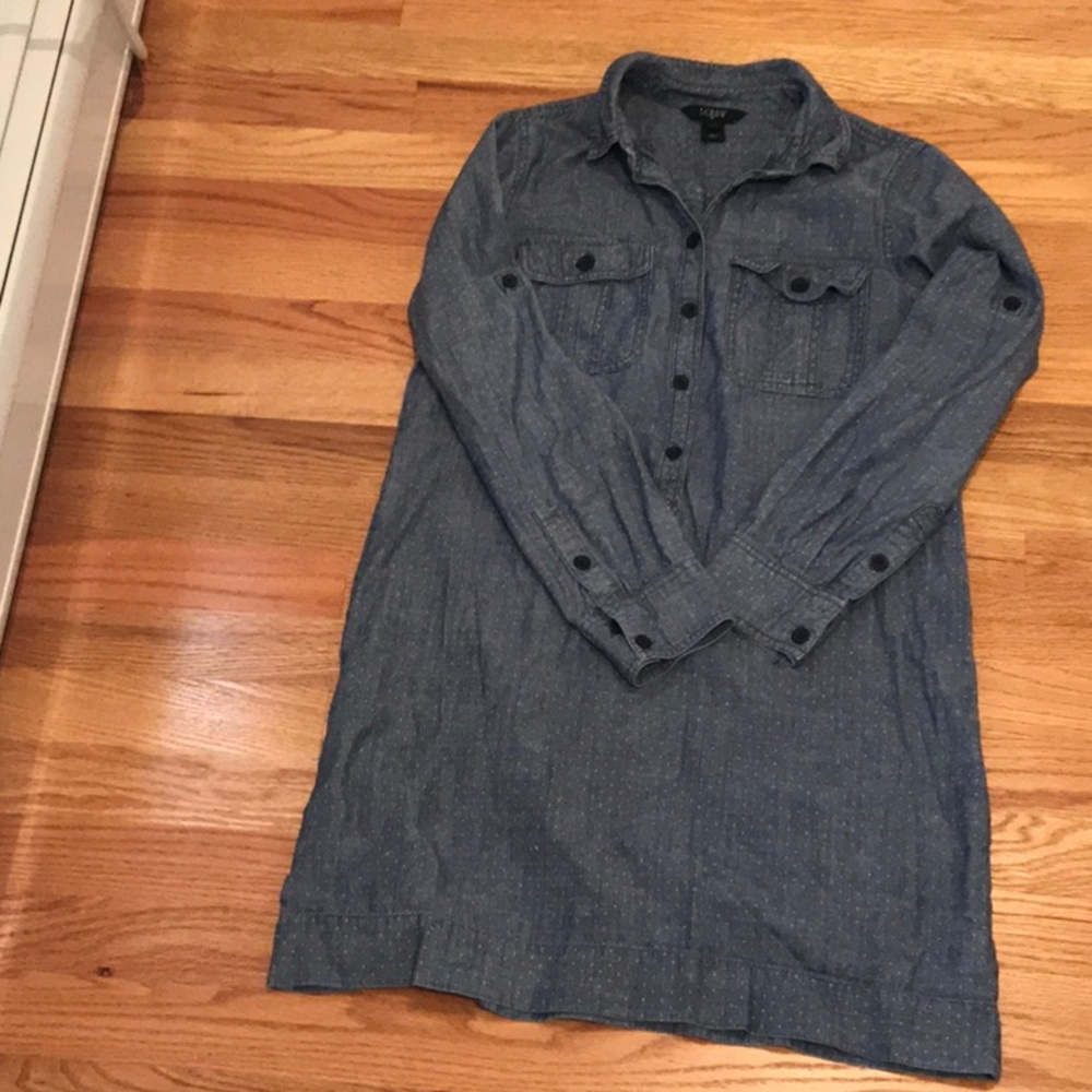 J. Crew chambray dress with dots